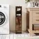 Image 3 for Пенал-шкаф для ванны Costway SlimBath Cabinet напольный с полками и дверцей коричневый