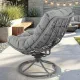 Image 4 for Крісло-кокон садове обертове Di Volio Melia компактне для балкона сірий