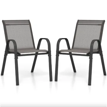 Комплект садовых стульев Costway Patio с подлокотниками серый