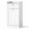 Тумба для ванної Costway Tilt-Out Laundry Cabinet з відкидним кошиком для білизни та шухлядою білий