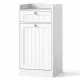 Image 1 for Тумба для ванної Costway Tilt-Out Laundry Cabinet з відкидним кошиком для білизни та шухлядою білий