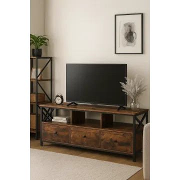Тумба под телевизор Leobert Kamila в стиле Loft с 3 ящиками