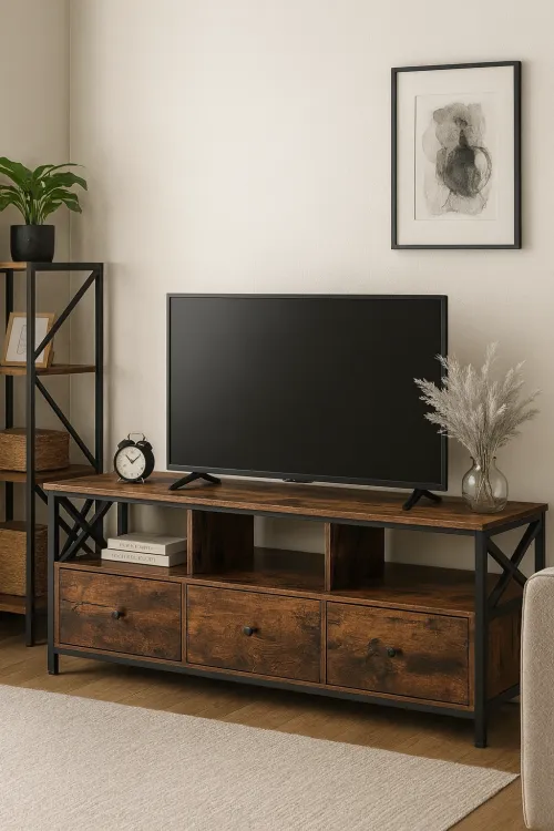 Тумба под телевизор Leobert Kamila в стиле Loft с 3 ящиками