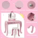Image 10 for Детский туалетный столик Costway Princess с 1 ящиком и стулом розовый