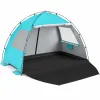 Пляжний намет-тент Pop-Up Costway Family Beach саморозкладний від сонця 5-6 місний блакитний