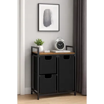 Кошик для білизни Costway Nordi 58 л в стилі Loft чорний