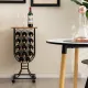 Image 3 for Стелаж винний Costway Mobile Sommelier на коліщатках у формі келиха на 14 пляшок коричневий