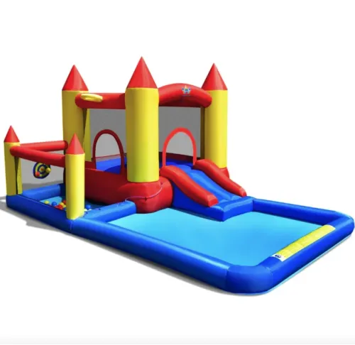 Надувний водний центр Costway Happyland з гіркою 400см з вентилятором