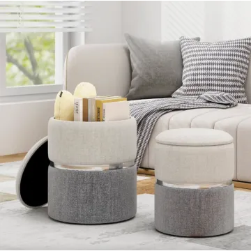 Пуф Costway Rosana велюровий комплект 2 штуки сірий