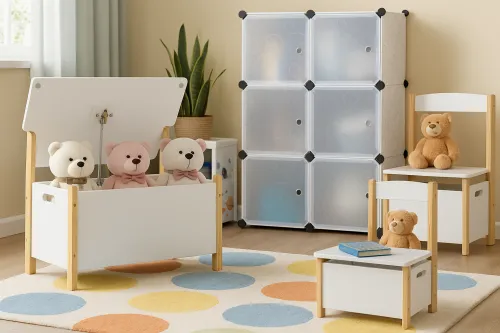 Скамейка Chomik DAISY детская со сундуком для хранения игрушек