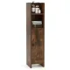 Image 1 for Пенал-шкаф для ванны Costway SlimBath Cabinet напольный с полками и дверцей коричневый