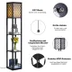Image 3 for Стеллаж-торшер Costway Lumina Solo Lattice 160 с декоративными абажурами на 3 полки лофт, черный