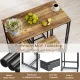 Image 8 for Комплект мебели Costway Brooklyn Counter 3-in-1 барный стол с полками и 2 стульями лофт коричневый