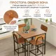 Image 7 for Обідній барний комплект Costway Karen стіл та 4 стільці лофт коричневий