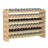 Стелаж винний Costway Modular Wine дерев'яний на 72 пляшки