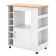 Image 4 for Кухонный остров на колесиках Costway Provence с полкой для белый вина #KC55547WH
