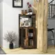 Image 3 for Стелаж Costway Marvo барний з тримачем келихів в стилі Loft коричневий