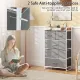 Image 10 for Комод-органайзер тканевый Costway Fabric Tower на металлическом каркасе на 5 ящик лофт серый