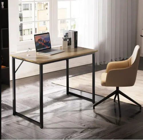 Письмовий стіл Costway Homart із сталевим каркасом натуральний