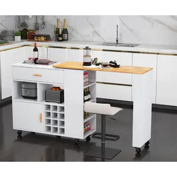 Розкладний столик тумба 2 в 1 Costway Rubber