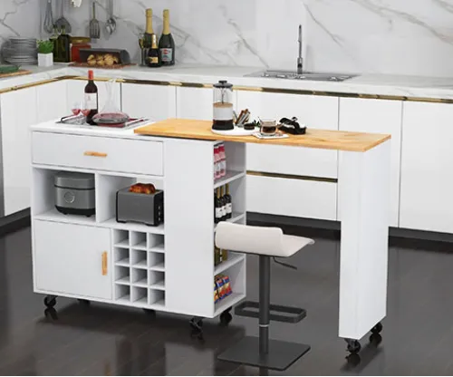 Розкладний столик тумба 2 в 1 Costway Rubber