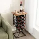 Image 2 for Стелаж винний Costway Mobile Sommelier на коліщатках у формі келиха на 14 пляшок коричневий