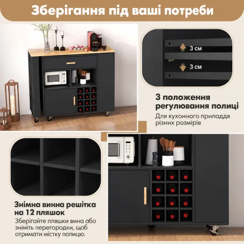 Шухляда та відкриті ніші для щоденного приладдя