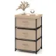 Image 1 for Комод-органайзер тканевый Costway Compact Tower на металлическом каркасе на 3 ящика лофт бежевый
