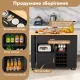 Image 7 for Кухонний острів-трансформер Rubber Costway з висувним столом та нішею чорний