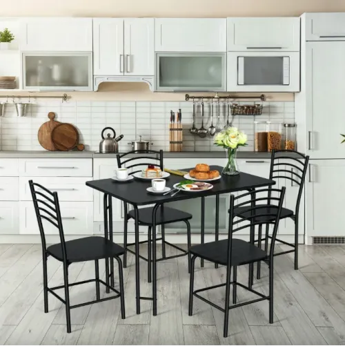 Комплект меблів Costway Katarina стіл і 4 стільці чорний