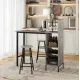Image 3 for Барний стіл з стільцями Costway Bistro з тримачем винних келихів сірий