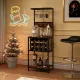 Image 10 for Стеллаж кухонный Costway WineBar для микроволновки и вина лофт коричневый
