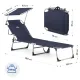 Image 15 for Шезлонг лежак садовий Outtec Lumia розкладний з дашком темно-синій