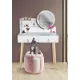 Image 3 for Туалетный столик Jumi Scandi LED подсветка, с ящиками, кожаные ручки, белый