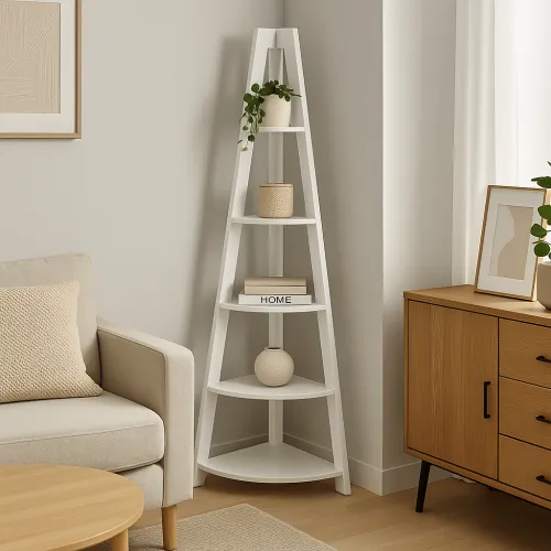 Стелаж Costway Solo кутовий для квітів білий