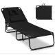 Image 3 for Шезлонг Costway Hanna розкладний з отвором для обличчя чорний