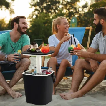 Стіл-холодильник Costway Gobar 3-в-1 з підйомною кришкою 15L чорний