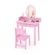 Image 1 for Дитячий туалетний столик Costway Princess Glow зі стільцем та LED підсвіткою рожевий
