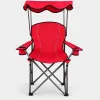 Кресло туристическое раскладное Costway SunChair с навесом красное