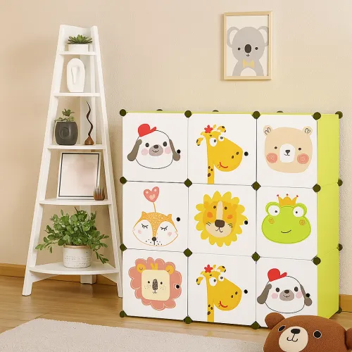 Модульный шкаф-органайзер Leobert Kids для детских игрушек зеленый