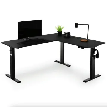 Компьютерный угловой стол Di Volio Montaro с регулируемой высотой черный