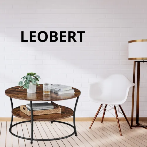 Двухъярусный столик с круглой столешницей