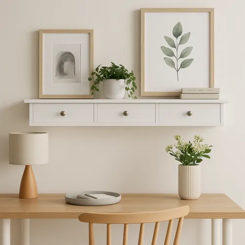 Полка настенная Leobert Corner три ящика белый