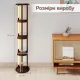 Image 4 for Стеллаж-торшер Costway Lumina Curve Rota с LED-подсветкой угловой на 4 полки лофт, черный