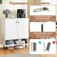 Image 8 for Комод кухонний Costway Rubberwood Kitchen з шафкою та нішею білий