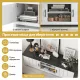 Image 6 for Тумба під телевізор Costway Farmhouse TV Console 65 з дверцятами та відкритими полицями білий