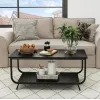 Журнальний стіл Costway Marble двоярусний чорний