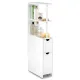 Image 2 for Шафа-пенал у ванну Costway Freestanding Nook 114см з полицями та шухлядами білий