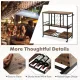 Image 9 for Сервировочный столик-тележка Costway WineCart с винной стойкой и ящиками лофт коричневый
