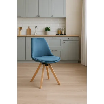 Стілець Saida Jumi у скандинавському стилі з дерев'яними ніжками аквамарин